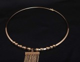 Gold tassel, collar, exaggerated necklace, temperament, clothes