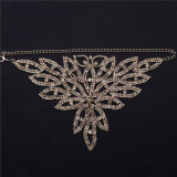 Hollow out, Rhinestone Necklace, full diamond flower shape, neck chain
