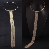 Gold tassel, collar, exaggerated necklace, temperament, clothes