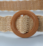 Bohemia, wax rope, round buckle elastic waist, belt