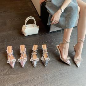 Tiling, transparent, high heels, 7 cm
