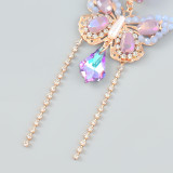 Gold, diamond, butterfly tassel, earrings