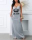 Sling, V-neck, Printed Dress
