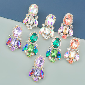 Color diamond, alloy diamond, glass diamond, earrings