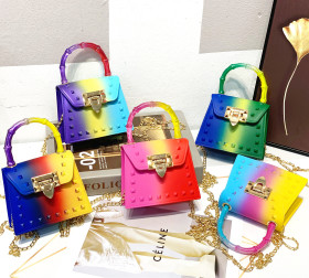 Mini Handbag, gradient color, jelly bag