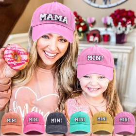 Mama baseball cap, parent-child Mini letter children's baseball cap, duck tongue cap