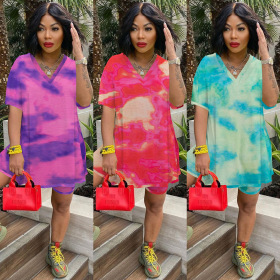 Casual, tie dyed, two piece set