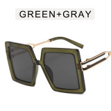 Square, hollow out, large frame sunglasses