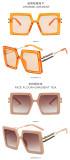 Square, hollow out, large frame sunglasses