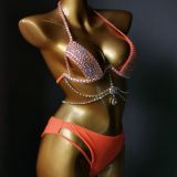 Steel bracket, diamond, swimsuit, diamond, tassel, bikini