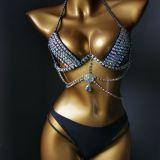 Steel bracket, diamond, swimsuit, diamond, tassel, bikini
