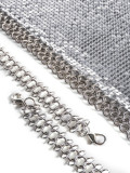 Metal sheet, Sequin, chain, splicing, open back neck Strapless