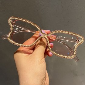 Diamond sunglasses, butterfly frame, UV protection, sunglasses