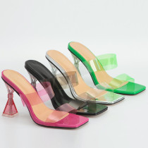 Transparent, high heels, sandals