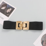 Gold square button, gold and silver thread, elastic elastic waist, waist belt