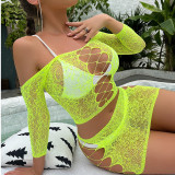 Hot drill, bra, mesh, hollow out, two piece suit