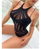 Sexy underwear, sleeveless, hollow out, one-piece mesh
