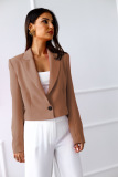 Solid color, long sleeve, button, lapel, small suit coat