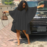 Pleated, butterfly sleeve, loose, CAPE DRESS