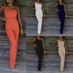 Solid color, nightclub, jumpsuit, casual pants