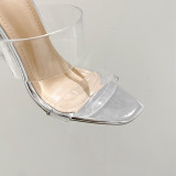 High heels, Muller shoes, Rhinestone transparent, sandals