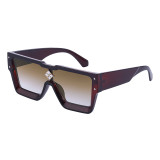Large frame, sunglasses, one-piece mesh Red Sunglasses