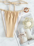 Solid color, buckle, neck hanging, Swimsuit Bikini