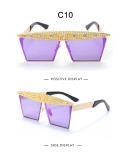 Square, Rhinestone sunglasses, large frame glasses