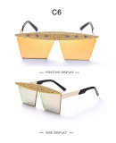 Square, Rhinestone sunglasses, large frame glasses