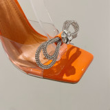Rhinestones, bows, square heads, crystal heels, ultra-high heels, sandals