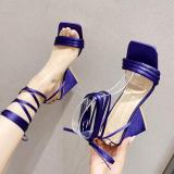 Triangle heel, flat belt, bandage, high-heeled shoes