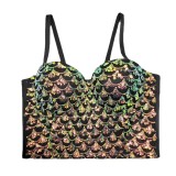 Beaded embroidery, sequins, suspenders, strapless, nightclubs, fishbone tops