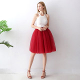 Pleated skirt, mesh skirt, skirt, A-line skirt