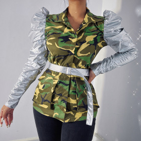 Flash film, camouflage, splicing tooling, coat, waist long sleeved shirt