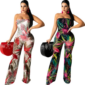 Chest wrap, mesh, printed jumpsuit, including lining