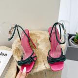 Bow tie, high heels, sandals, color blocking 35-42