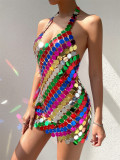 Nightclub, colorful, handmade dress