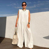 Casual, solid, wide leg, Jumpsuit
