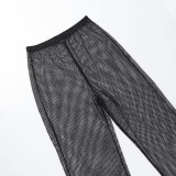 Mesh, trousers, casual, loose straight pants