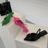 Low heel, pointed head, back trip strap, sandals