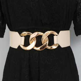 Belt, gold elastic waist, simple belt