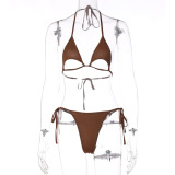 Swimsuit, hollow out lanyard, two-piece set, suit