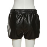 Contrast color, lace up, high waist, Hip Wrap, tight, casual shorts