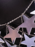 Hollowed out, shiny, acrylic, five pointed star, pendant set