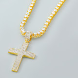 Alloy diamond, Rhinestone, cross pendant, buckle Necklace