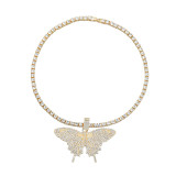 Alloy diamond, Rhinestone, butterfly, pendant buckle, necklace