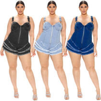 Bra, wash jeans, Jumpsuit shorts