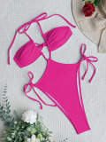 One piece swimsuit, bikini, solid color swimsuit strap