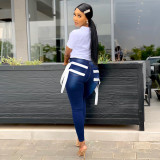 Shot, high waist, streamer jeans