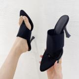 Pointed head, women's shoes, versatile, toe pinching, thin heels, sandals